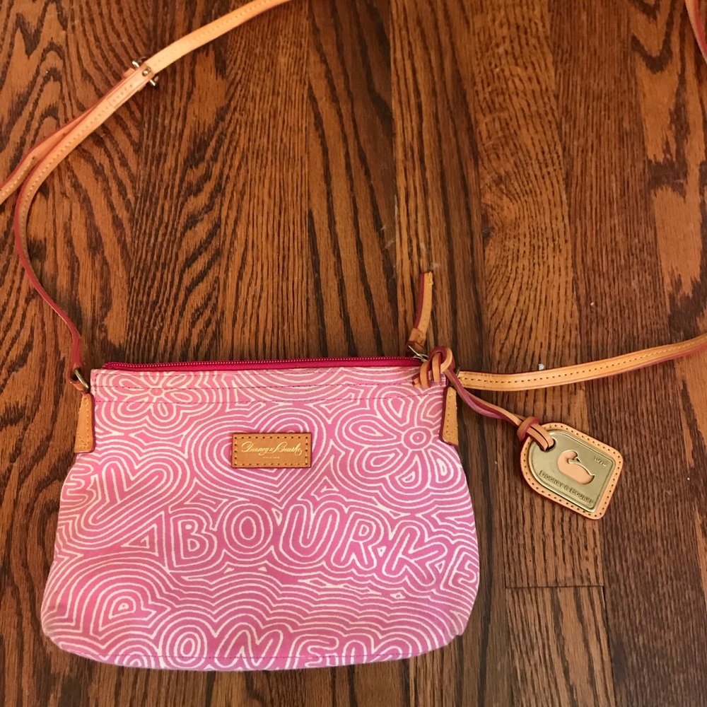 Dooney and Bourke pink and white crossbody bag